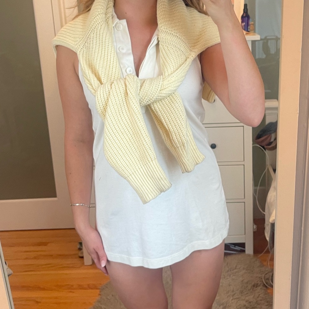 White mini Dress with collar